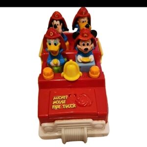 MATTEL DISNEY VTG 1989 MICKEY MOUSE & FRIENDS FIRE TRUCK MOTORIZED VEHICLE